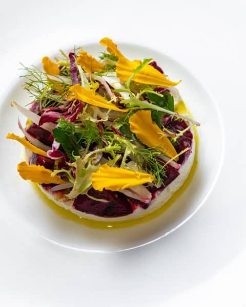 Fresh seasonal ingredients plated at Gracie’s restaurant Providence